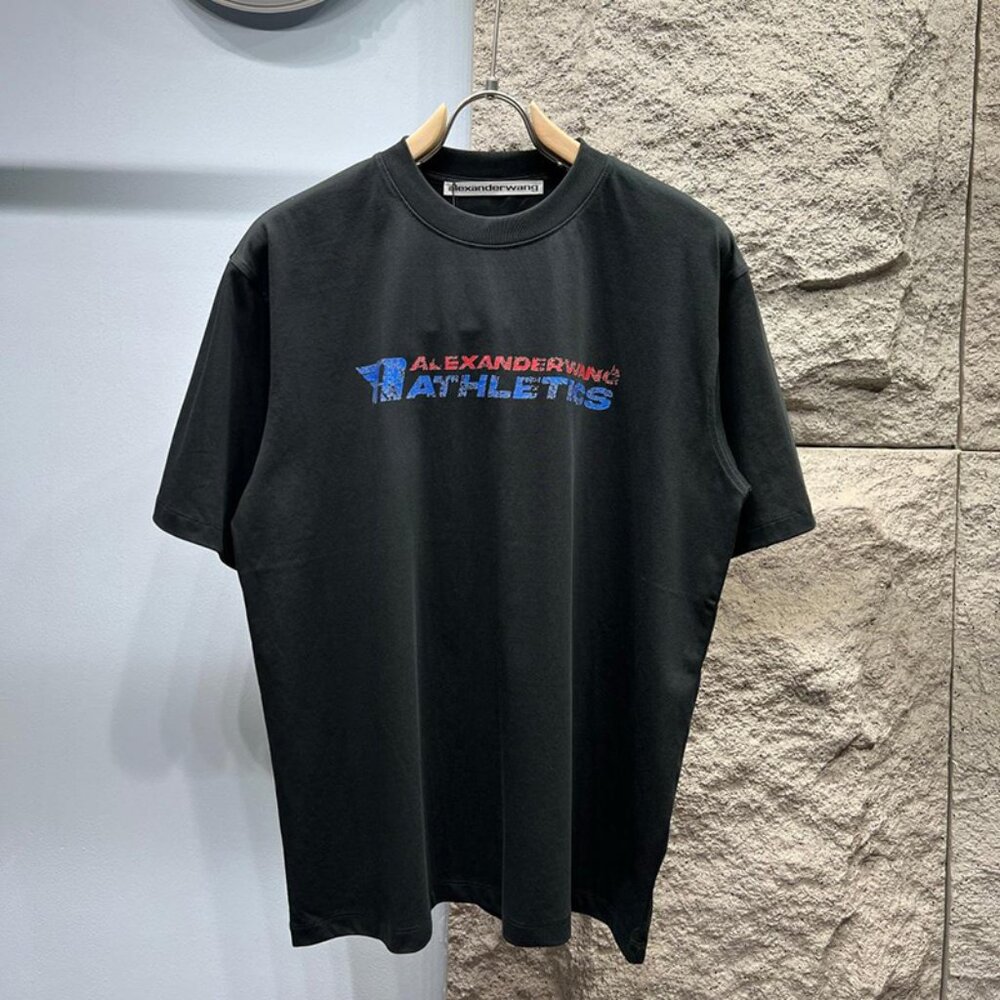 Alexander Wang Black Printed Lettering Short-Sleeved T-Shirt